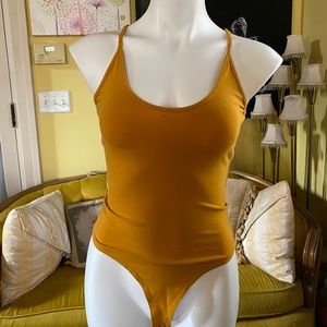 Forever 21 mustard bodysuit